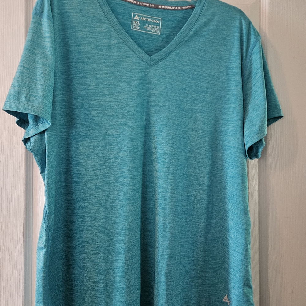 Men's Teal V-Neck Shirt